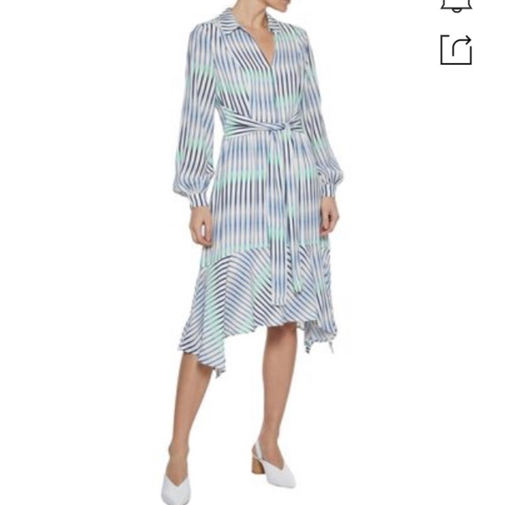 NWT! Iris & Ink Rosemary Asymmetric Striped Dress Size 8